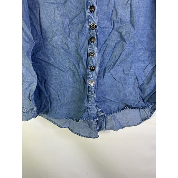 Soft Surroundings Chambray Denim Button Front Shirt - Picture 2 of 10